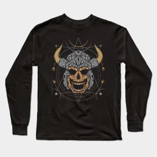 Viking Skull with sacred geometry Long Sleeve T-Shirt